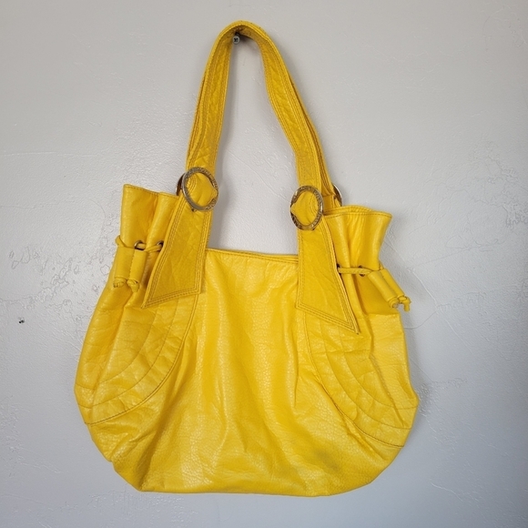 Roxy Bright Yellow Purse Handbag Shoulder Bag Summer Spring Faux Leather Sunny - Picture 4 of 8